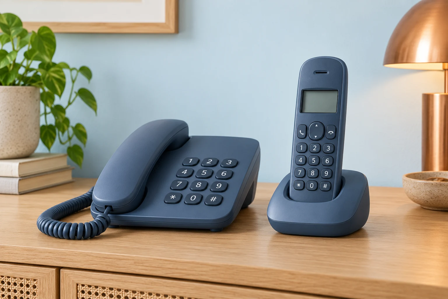 Corded and cordless home telephones collection